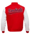 St Louis Cardinals Red And White Varsity Wool Jacket Back