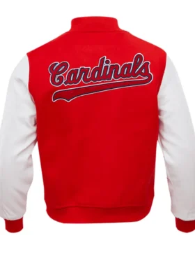 St Louis Cardinals Red And White Varsity Wool Jacket Back