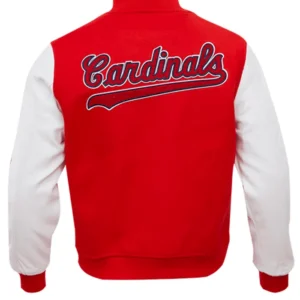 St Louis Cardinals Red And White Varsity Wool Jacket Back