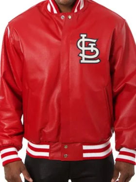 St Louis Cardinals Red Bomber Leather Jacket