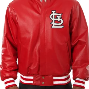 St Louis Cardinals Red Bomber Leather Jacket