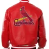 St Louis Cardinals Red Bomber Leather Jacket Back