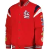 St Louis Cardinals Red Championship Bomber Full Snap Jacket