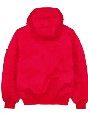 St Louis Cardinals Red Satin Zipper Ma 1 Bomber Jacket Back