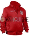 St Louis Cardinals Red Satin Zipper Ma-1 Bomber Jacket right