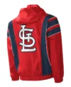 St Louis Cardinals Red Starter Pull Over Jacket Back