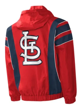 St Louis Cardinals Red Starter Pull Over Jacket Back