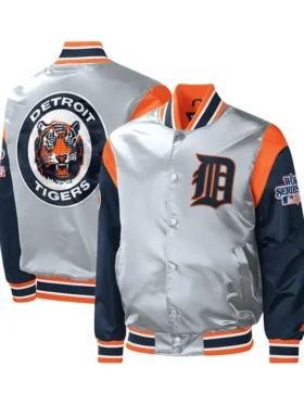 Starter Gray Detroit Tigers Satin Jacket
