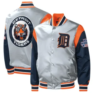 Starter Gray Detroit Tigers Satin Jacket