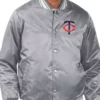 Starter Minnesota Twins Mens Grey Stacked Logo Jacket