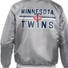 Starter Minnesota Twins Mens Grey Stacked Logo Jacket Back