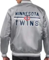 Starter Minnesota Twins Mens Grey Stacked Logo Jacket Back