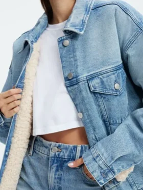 Stella Kidd Chicago Fire Denim Trucker Jacket For Sale