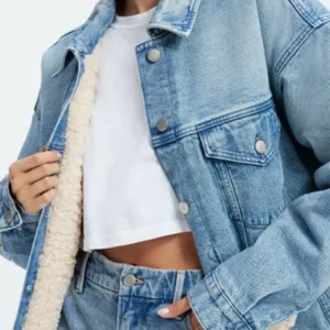 Stella Kidd Chicago Fire Denim Trucker Jacket For Sale