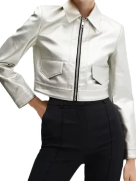 Sweet Magnolias S04 Annie Sullivan Silver Leather Jacket For Sale
