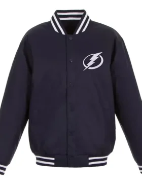Tampa Bay Lightning Front Hit Poly Twill Navy Jacket