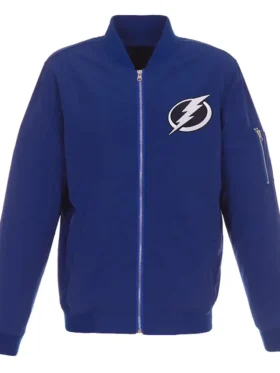 Tampa Bay Lightning Lightweight Blue Bomber Jacket