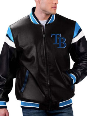 Tampa Bay Rays leather bomber jacket