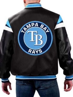 Tampa Bay Rays leather bomber jacket Back