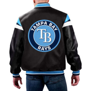 Tampa Bay Rays leather bomber jacket Back