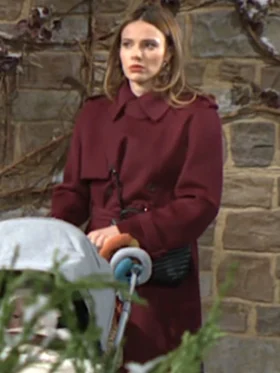Tessa Porter The Young and the Restless Burgundy Coat For Women