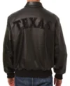 Texas Rangers Black Bomber Leather Jacket Back