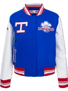 Texas Rangers Letterman Full Snap Varsity Jacket