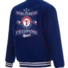 Texas Rangers Navy Blue Championship Bomber Jacket Back