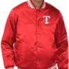 Texas Rangers Red Bomber Full Snap Satin Jacket