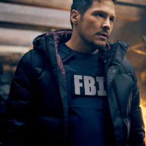 The Hunting Party S01 Nick Wechsler Black Puffer Jacket Side