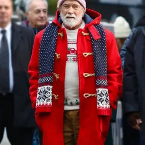 The Man with the Bag Arnold Schwarzenegger Red Coat