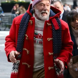 The Man with the Bag Arnold Schwarzenegger Red Coat Front