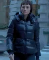 The Recruit Laura Haddock Black Puffer Jacket 1