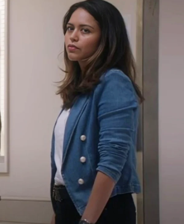 The Rookie S07 Alyssa Diaz Denim Blazer Side