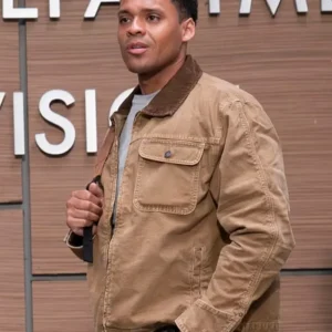 The Rookie S07 Deric Augustine Brown Cotton Jacket Side