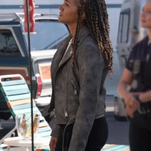 The Rookie S07 Mekia Cox Grey Suede Leather Jacket