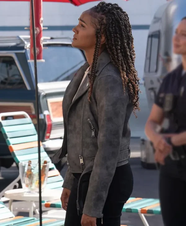 The Rookie S07 Mekia Cox Grey Suede Leather Jacket