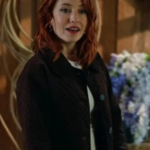 The Wish Swap Emily Tennant Brown Quilted Jacket For Sale