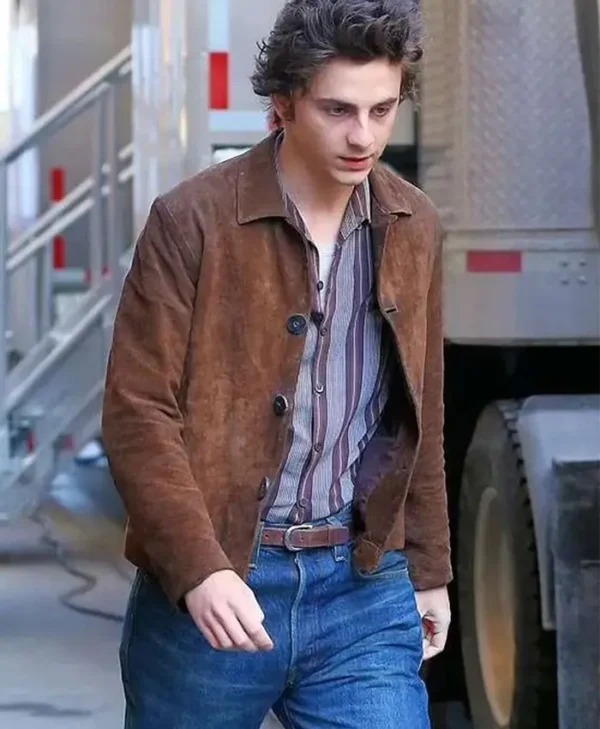 Timothee Chalamet A Complete Unknown Brown Suede Jacket