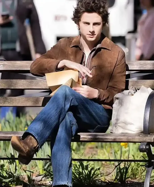 Timothee Chalamet A Complete Unknown Brown Suede Jacket For Sale