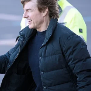 Tom Cruise Mission Impossible 8 Black Puffer Jacket Side