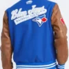 Toronto Blue Jays Blue And Brown Letterman Jacket