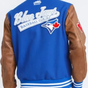 Toronto Blue Jays Blue And Brown Letterman Jacket