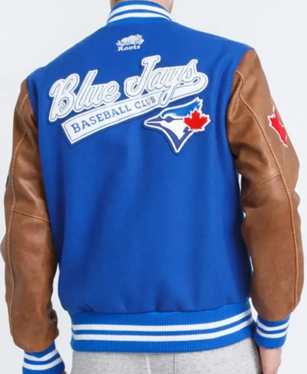 Toronto Blue Jays Blue And Brown Letterman Jacket