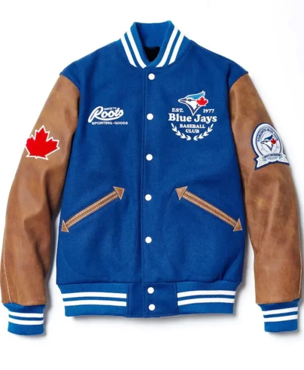 Toronto Blue Jays Blue Brown Letterman Jacket