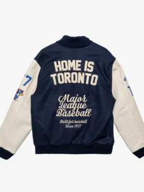 Toronto Blue Jays Navy And Cream Letterman Jacket