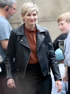 Toxic Town S01 Jodie Whittaker Black Leather Jacket