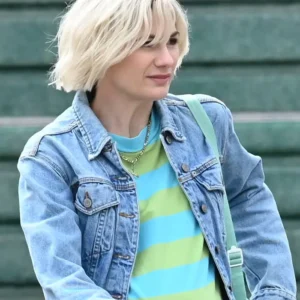 Toxic Town S01 Jodie Whittaker Blue Denim Jacket Side