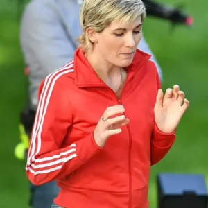 Toxic Town S01 Jodie Whittaker Red Jacket Front