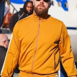 Travis Kelce Super Bowl LIX Team Arrivals Tracksuit